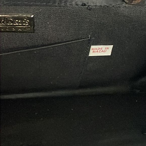 Vintage Whiting & Davis Made in Macau Black Weaved Front Evening Bag - Picture 3 of 8